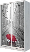 Шкаф-купе 2-х дверный с фотопечатью Париж, зонтик